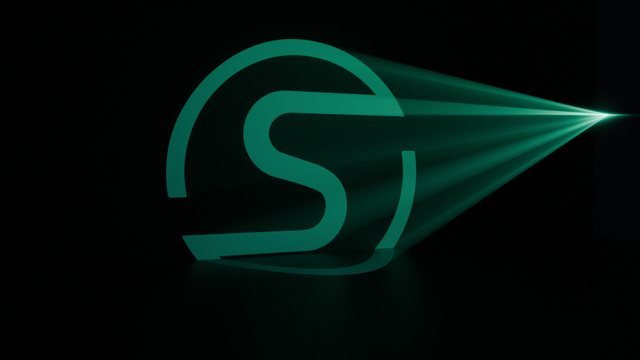 A logo projected as a laser stencil